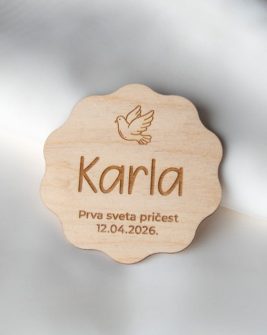 Drveni magnet Golubica