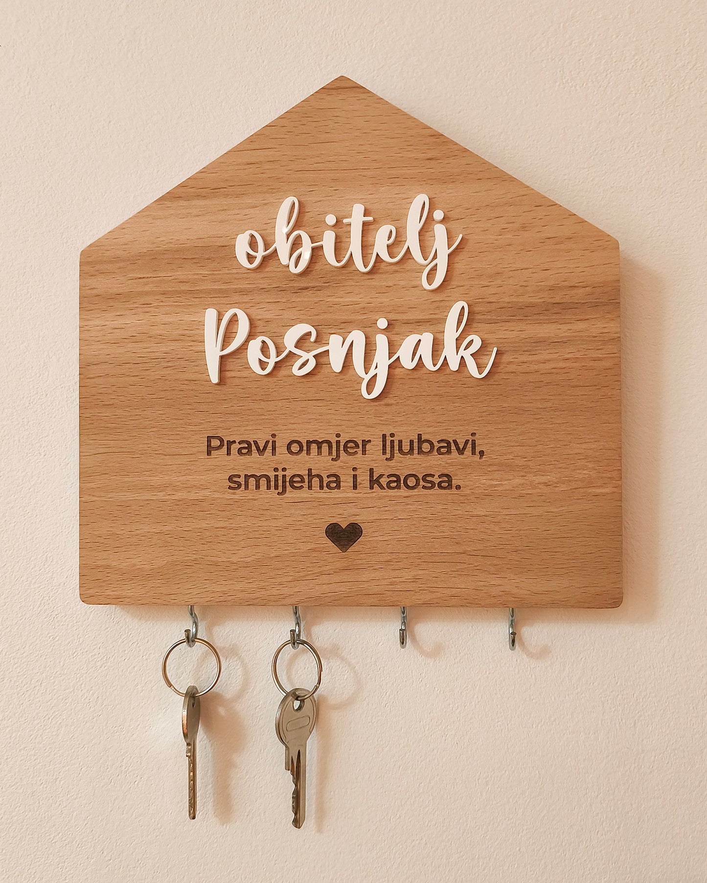Drveni držač za ključeve Obitelj
