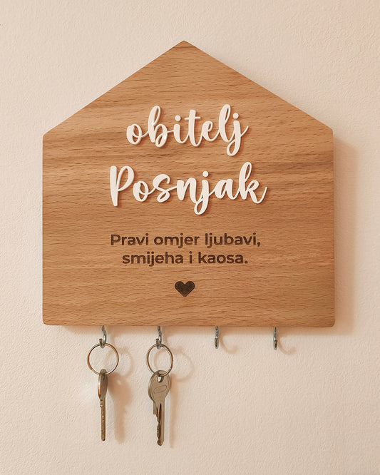 Drveni držač za ključeve Obitelj