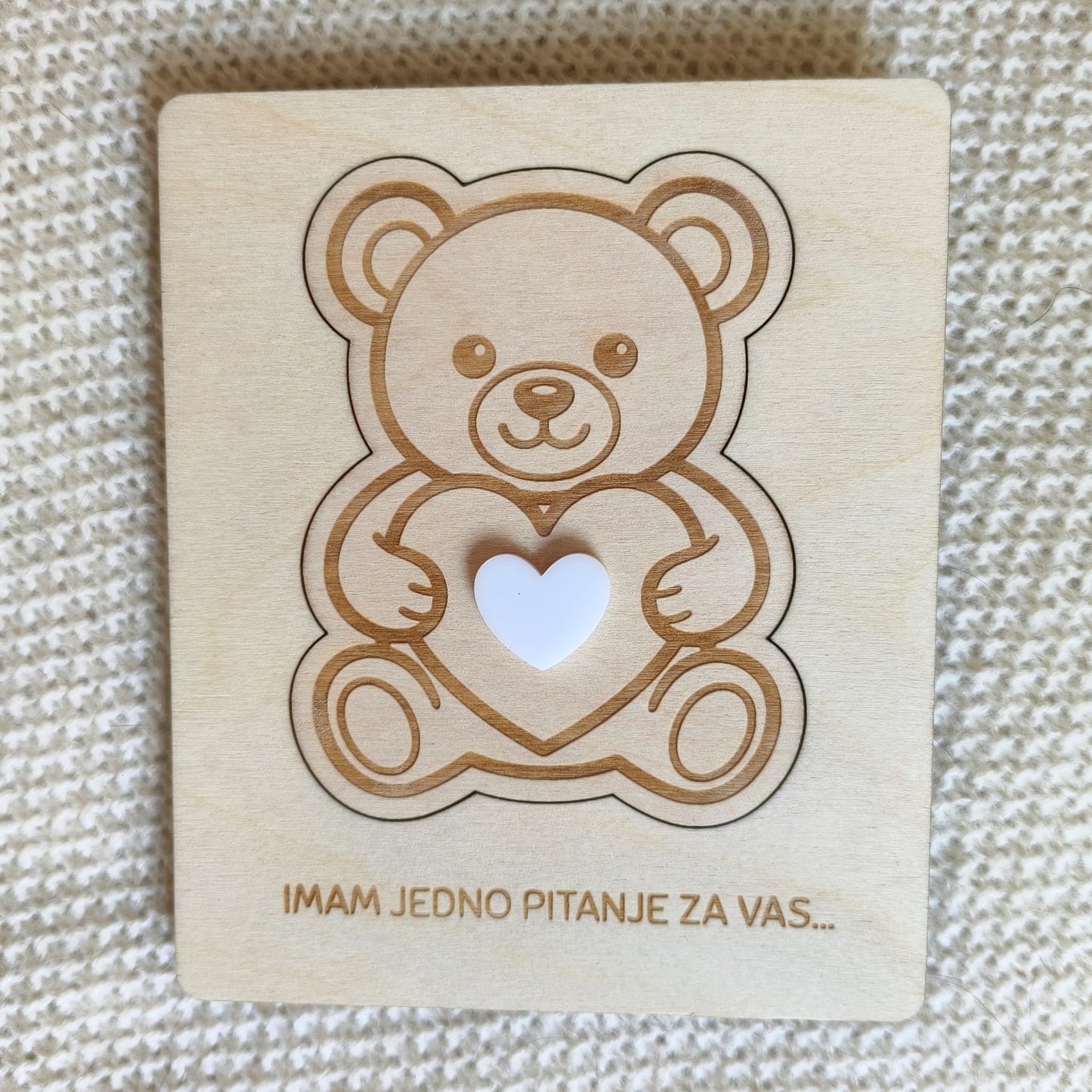 Drvena pitalica za kumstvo Medvjedić